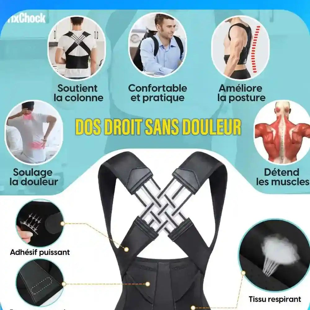 Correcteur de posture pour Attale Dorsale Réglage Hommes Et Femmes
