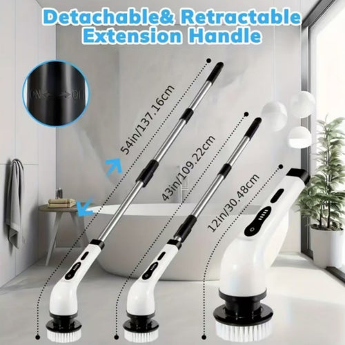 Brosse Électrique de Nettoyage Sans Fil avec Manche Télescopique – Nettoyage Rapide et Sans Effort .