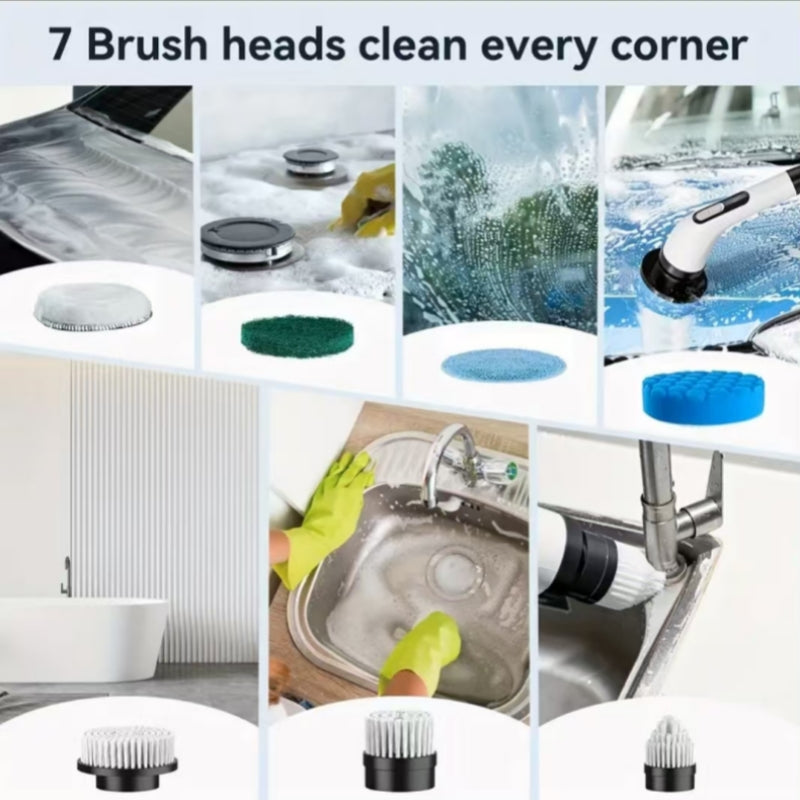 Brosse Électrique de Nettoyage Sans Fil avec Manche Télescopique – Nettoyage Rapide et Sans Effort .